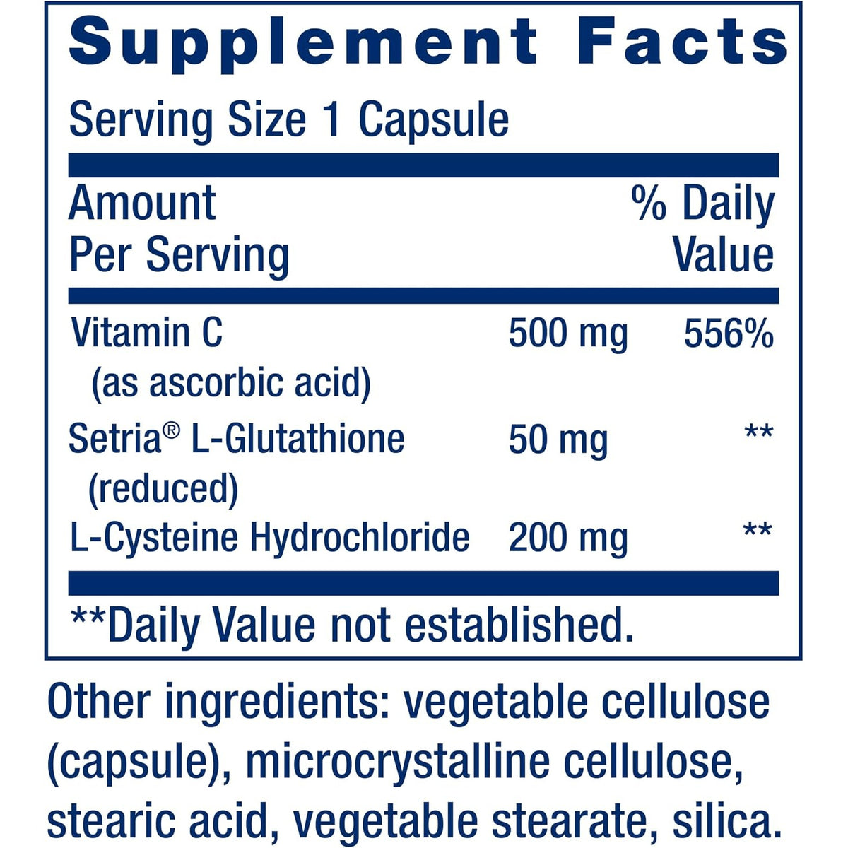 Life Extension Glutatión, Cisteína y Vitamina C 100 Cápsulas
