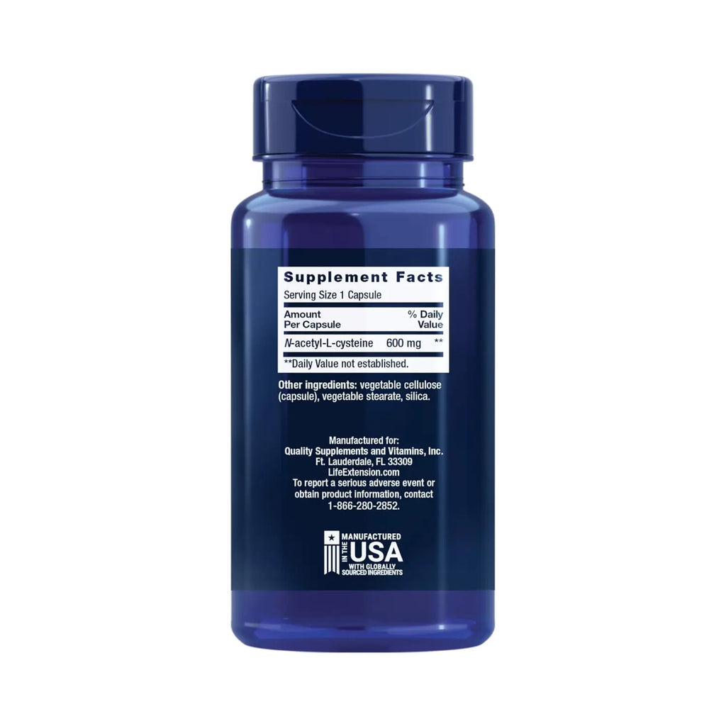 Life Extension, N-acetil, L-cisteína, 600 Mg, 60 Caps Sfn