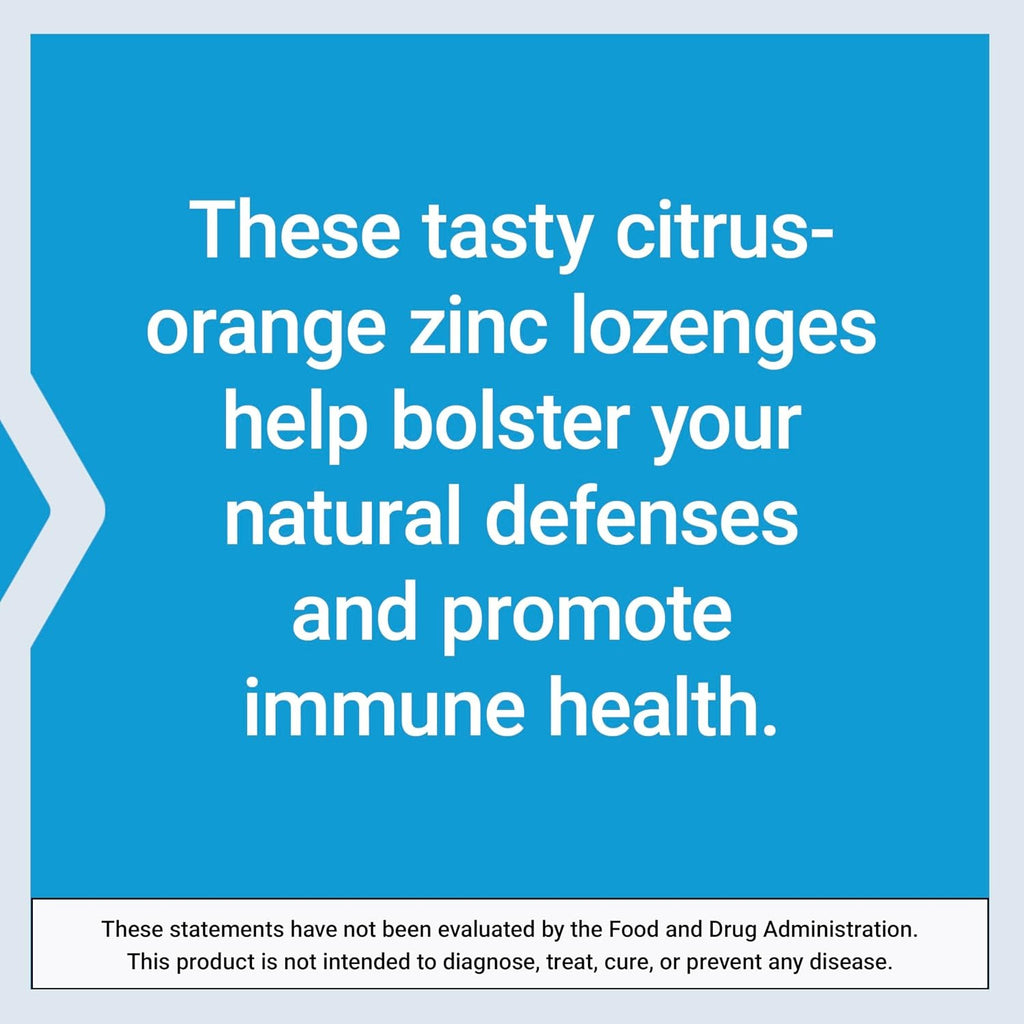Zinc Pastillas Masticables Defensas Garganta Sabor Naranja