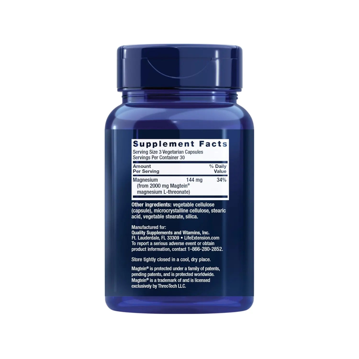 LIFE EXTENSION L-TREONATO DE MAGNESIO 90 VEGCAPS SFN