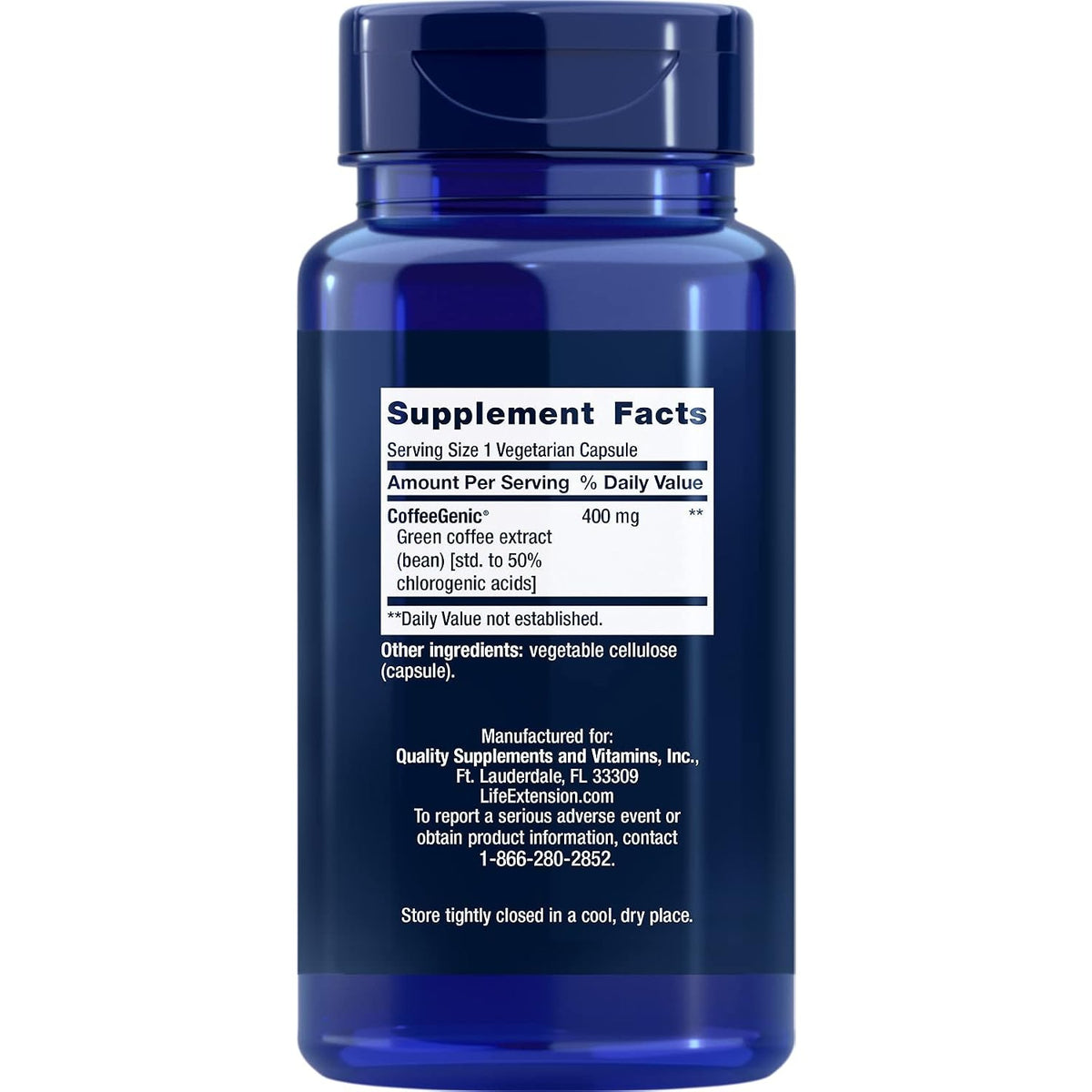 Life Extension CoffeeGenic Extracto de Café Verde 400 mg 90 Cápsulas Vegetales
