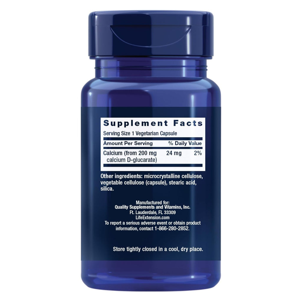 Life Extension Calcio D-Glucarato 200 mg 60 Cápsulas Vegetales