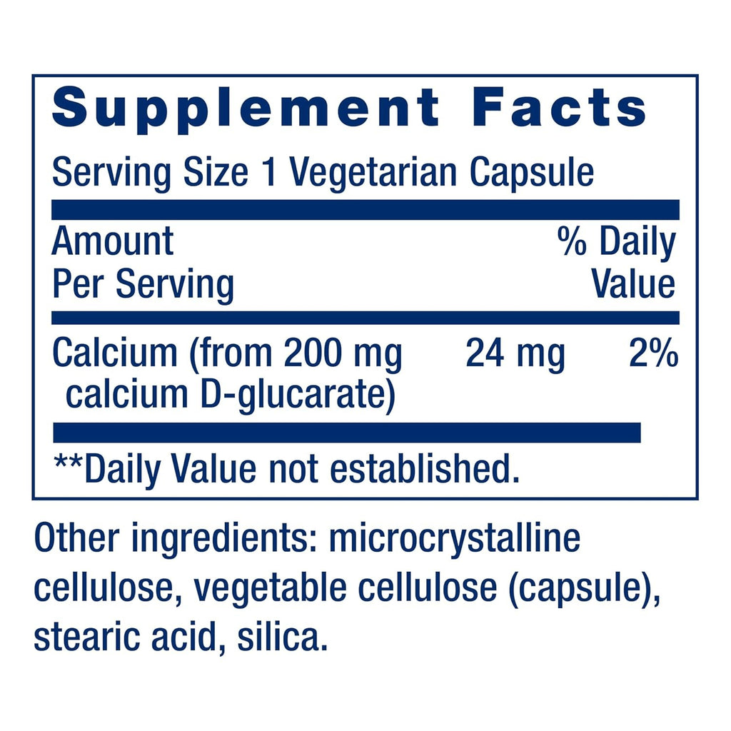 Life Extension Calcio D-Glucarato 200 mg 60 Cápsulas Vegetales