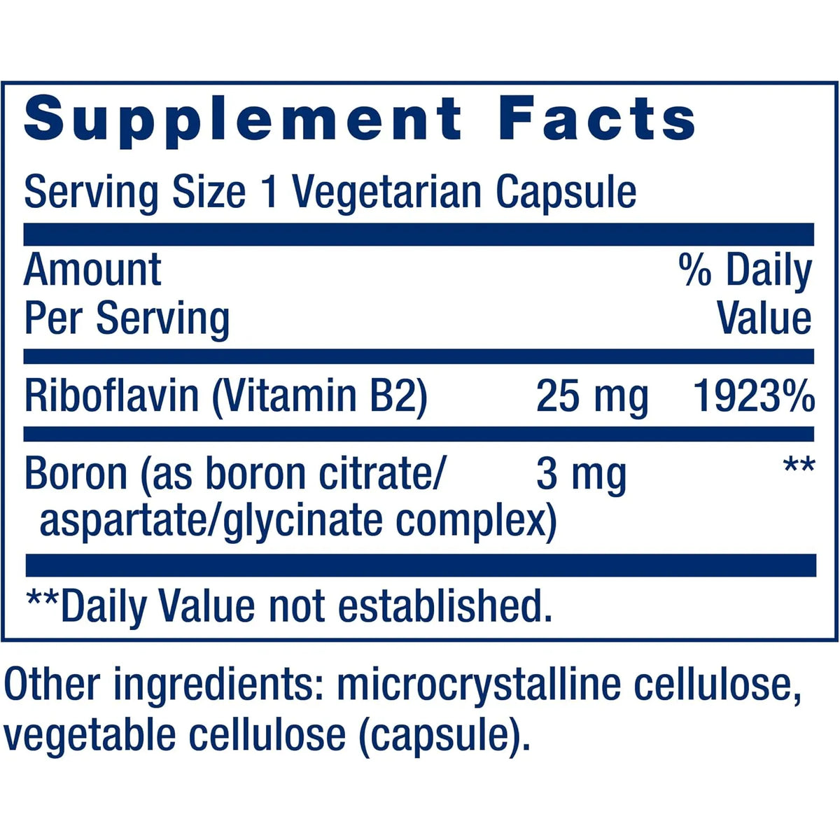 Life Extension Boron 3 mg con Vitamina B2 – 100 Cápsulas Vegetarianas