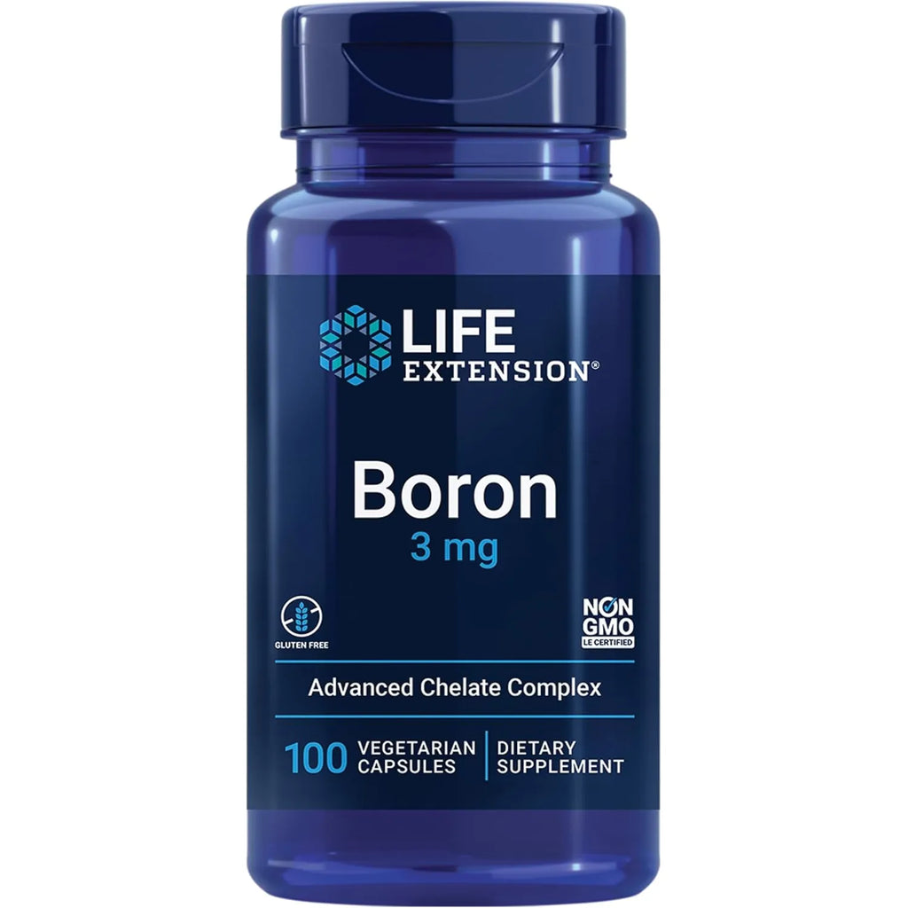Life Extension Boron 3 mg con Vitamina B2 – 100 Cápsulas Vegetarianas