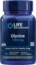 Life Extension - Cápsulas vegetarianas de glicina 1000 mg, 100 unidades