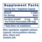Life Extension Iron Protein Plus 300 mg 100 Cápsulas Vegetales