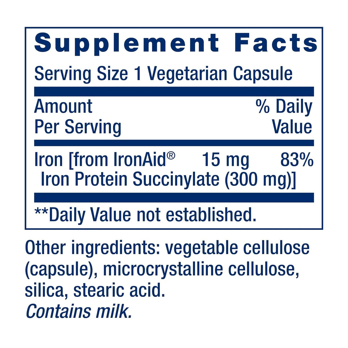 Life Extension Iron Protein Plus 300 mg 100 Cápsulas Vegetales