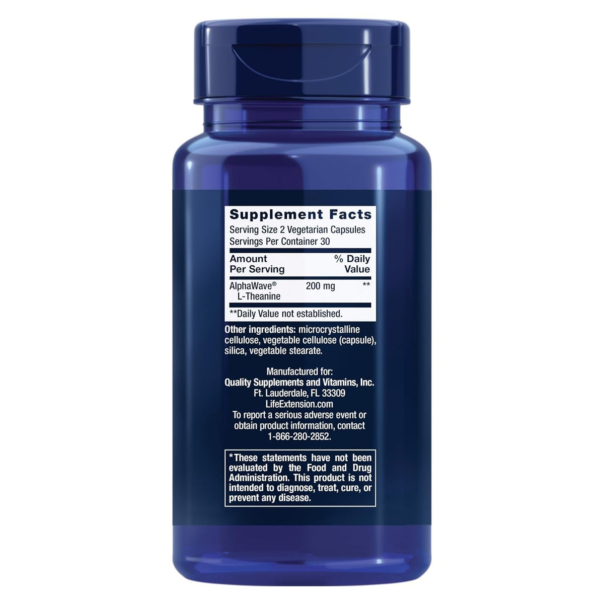 Life Extension L-Teanina 100 mg 60 Cápsulas Vegetales