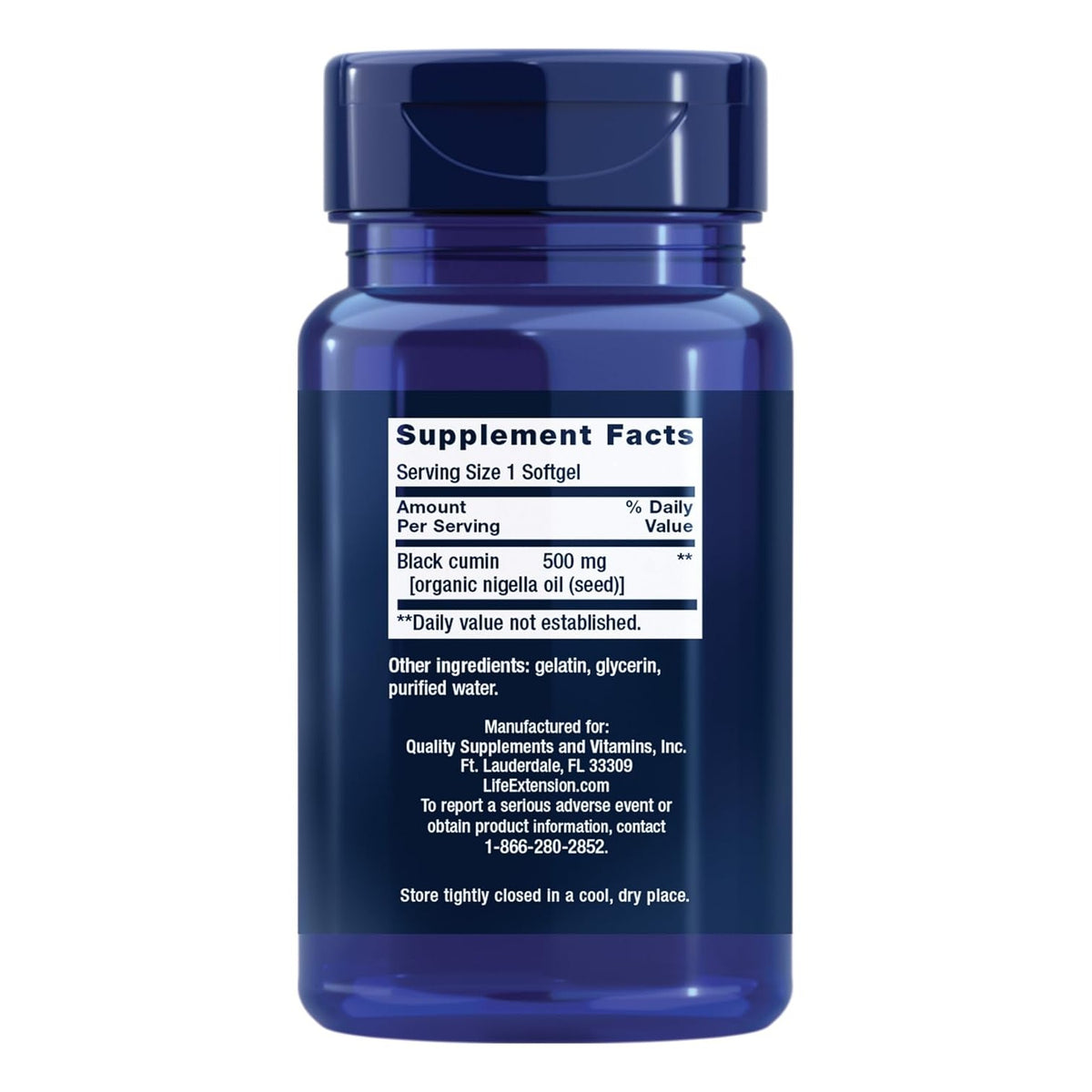 Life Extension Aceite de Semilla de Comino Negro 500 mg 60 Cápsulas Blandas