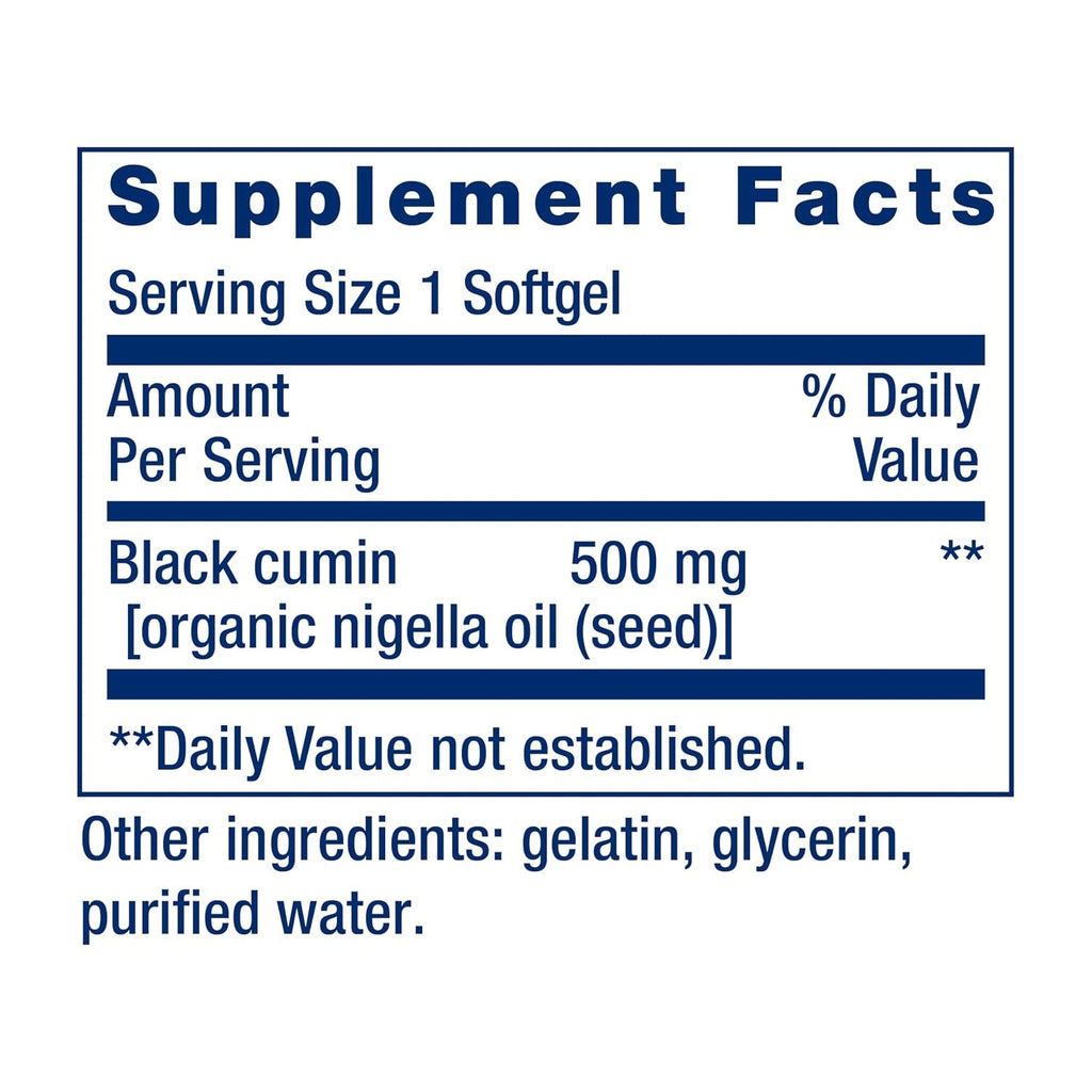 Life Extension Aceite de Semilla de Comino Negro 500 mg 60 Cápsulas Blandas