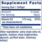 Life Extension Vitamina D3 175 mcg 60 Cápsulas Blandas
