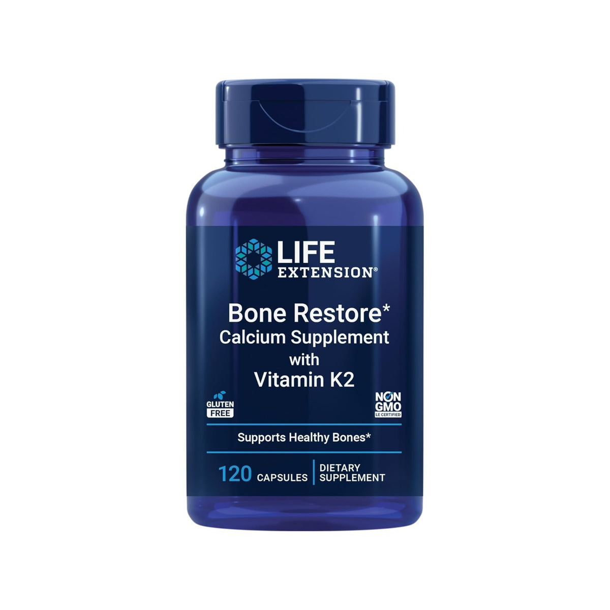 Life Extension Bone Restore Calcio con Vitamina K2 120 Cápsulas