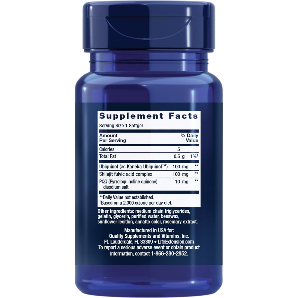 Life Extension Super Ubiquinol CoQ10 con PQQ 100 mg 30 Cápsulas Blandas