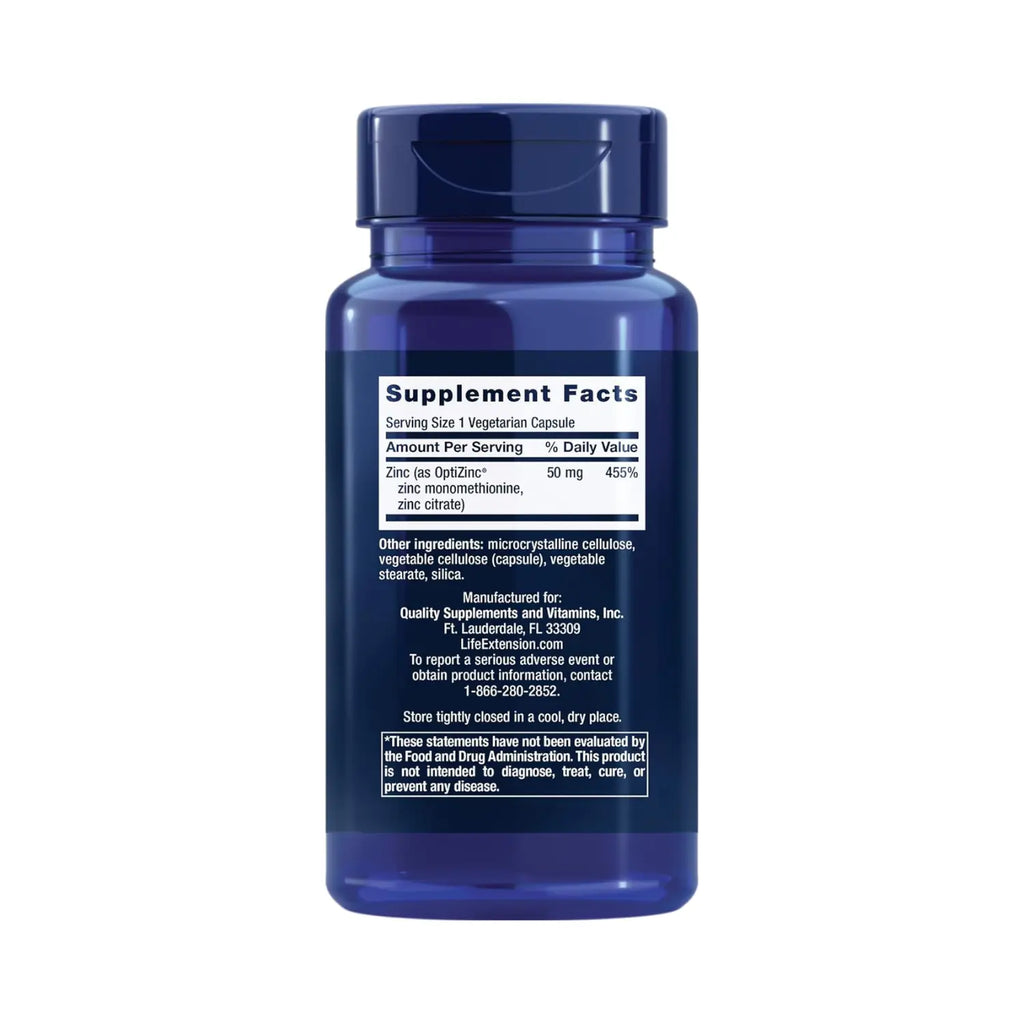 LIFE EXTENSION ZINC 50 MG, 90 VEGCAPS SFN