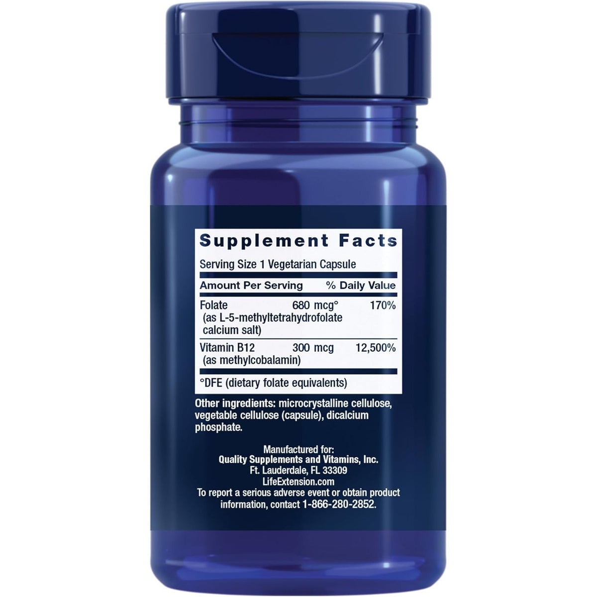 Life Extension Folato Bioactivo Y Vitamina B12