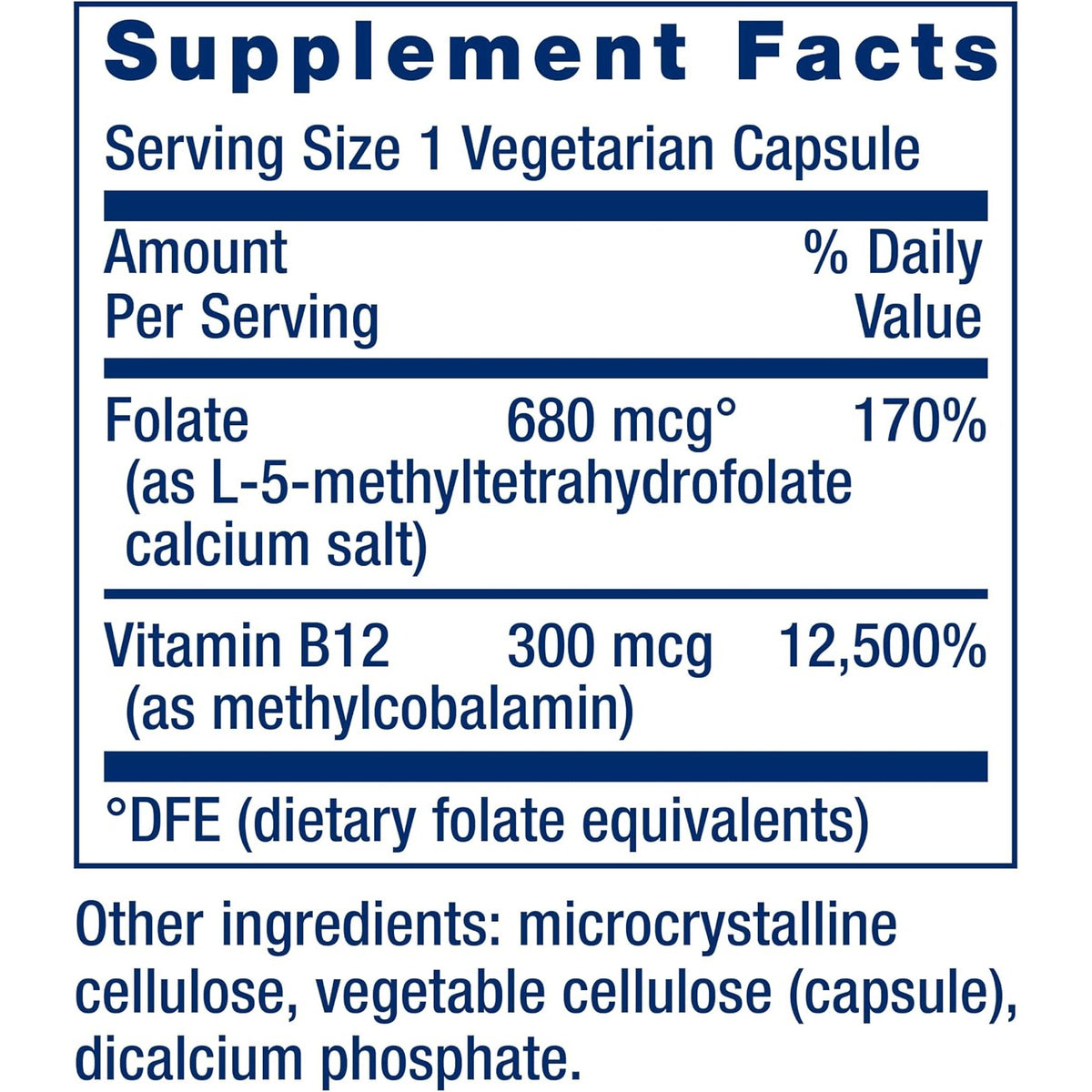 Life Extension Folato Bioactivo Y Vitamina B12