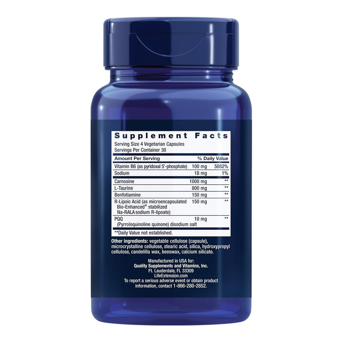 Life Extension Mitochondrial Energy Optimizer con PQQ 120 Cápsulas Vegetales