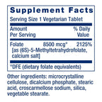 Life Extension Folato Alta Potencia Optimizado 8500 mcg 30 Tabletas Vegetales