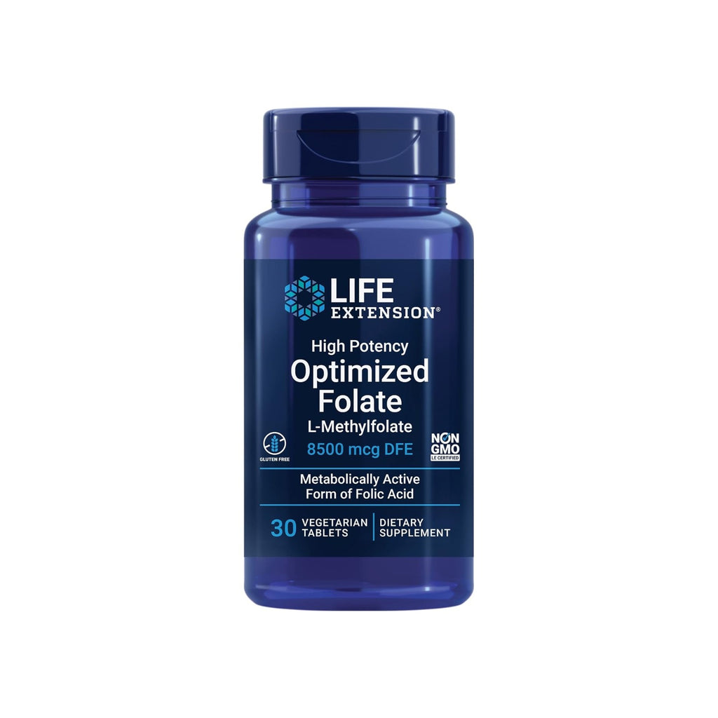 Life Extension Folato Alta Potencia Optimizado 8500 mcg 30 Tabletas Vegetales