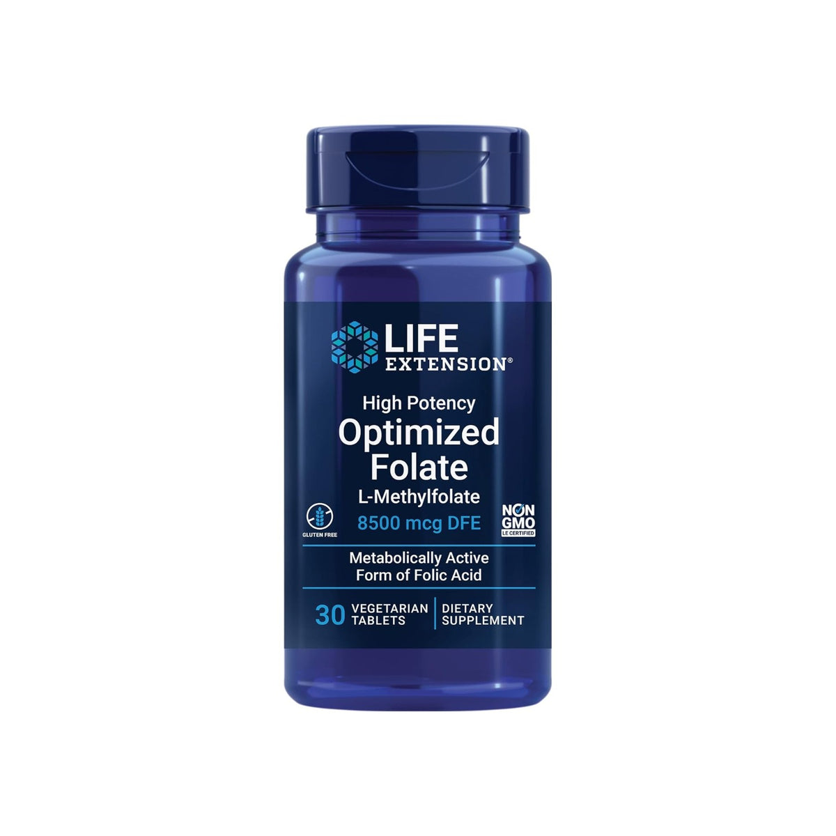Life Extension Folato Alta Potencia Optimizado 8500 mcg 30 Tabletas Vegetales