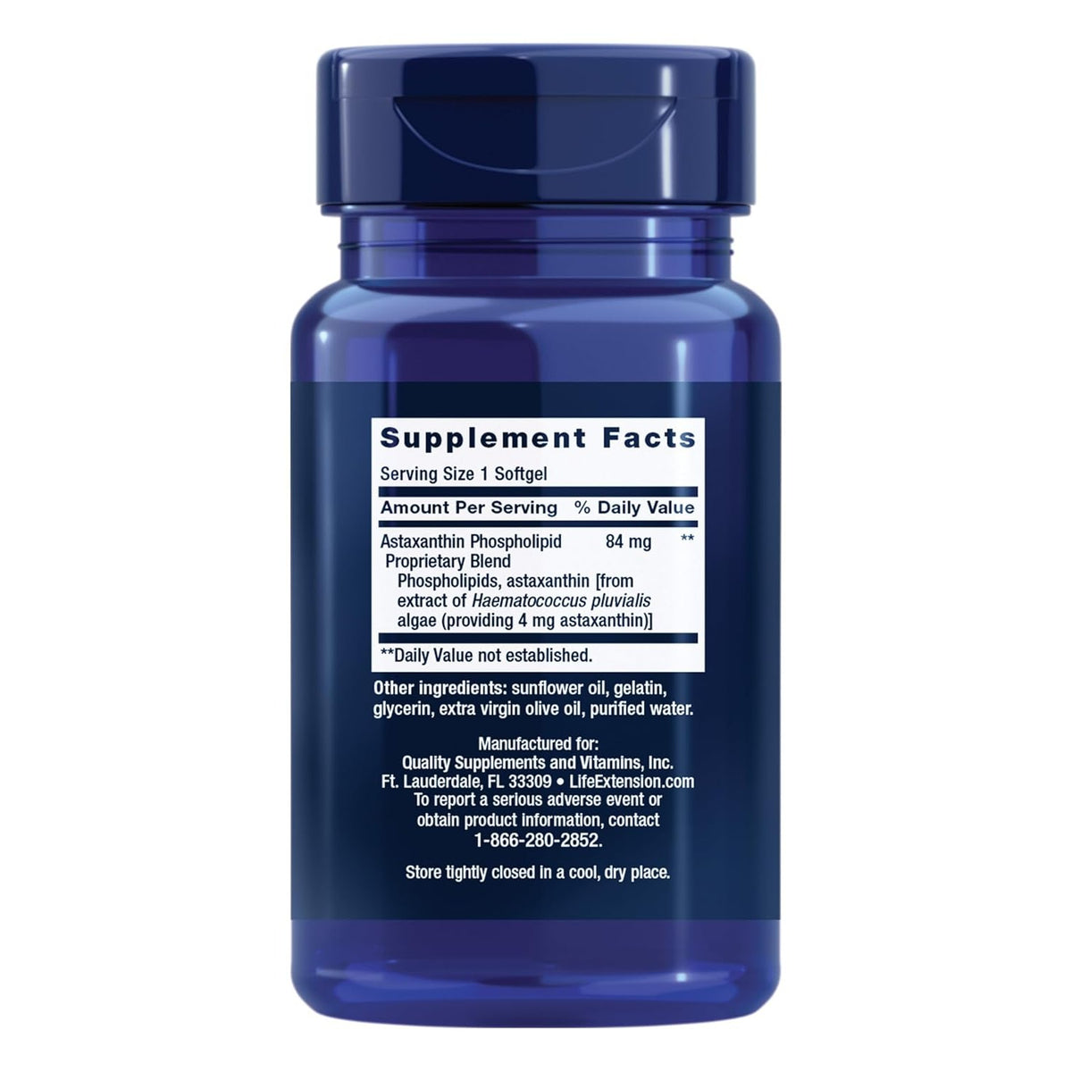 Life Extension Astaxantina con Fosfolípidos 4 mg 30 Cápsulas Blandas