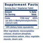 Life Extension Folato Optimizado L-Metilfolato 1700 mcg DFE 100 Tabletas