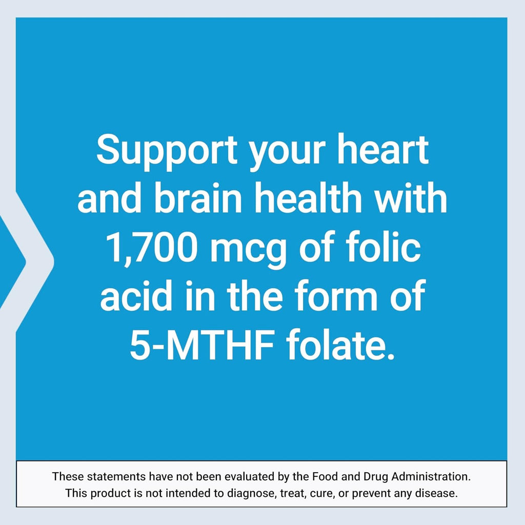 Life Extension Folato Optimizado L-Metilfolato 1700 mcg DFE 100 Tabletas