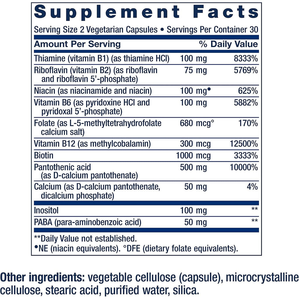Life Extension Complejo B Completo Bioactivo 60 Cápsulas Vegetales