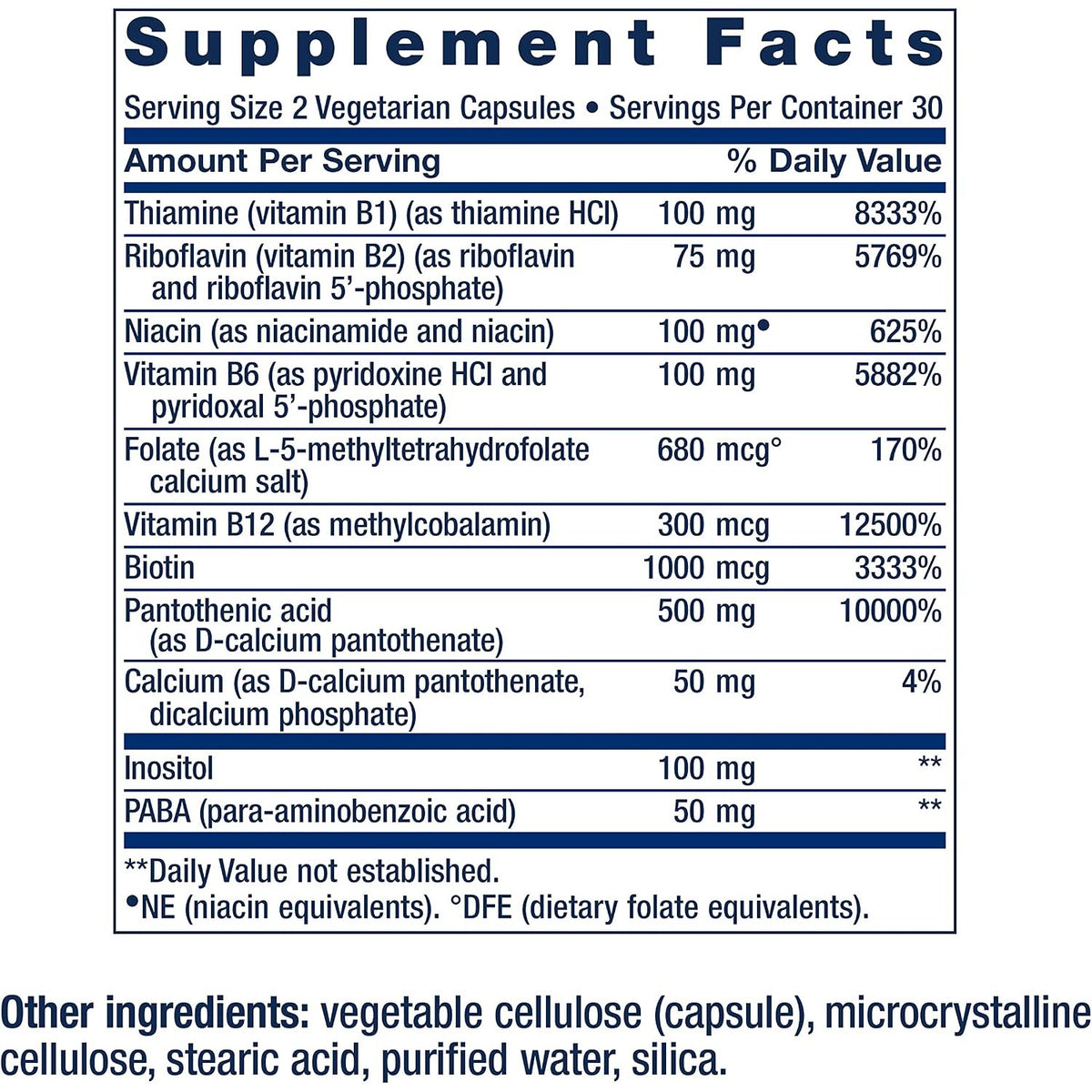 Life Extension Complejo B Completo Bioactivo 60 Cápsulas Vegetales