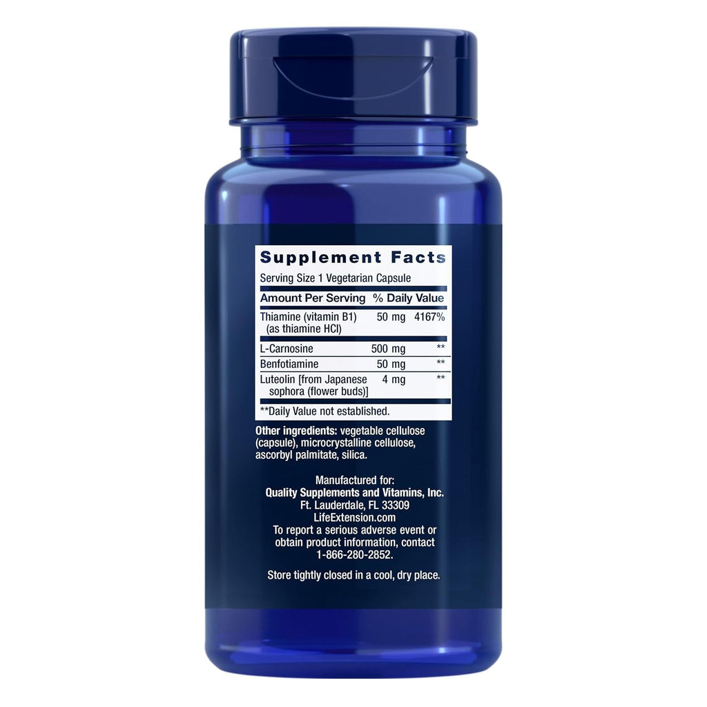 Life Extension Super Carnosine 500 mg 60 Cápsulas Vegetales