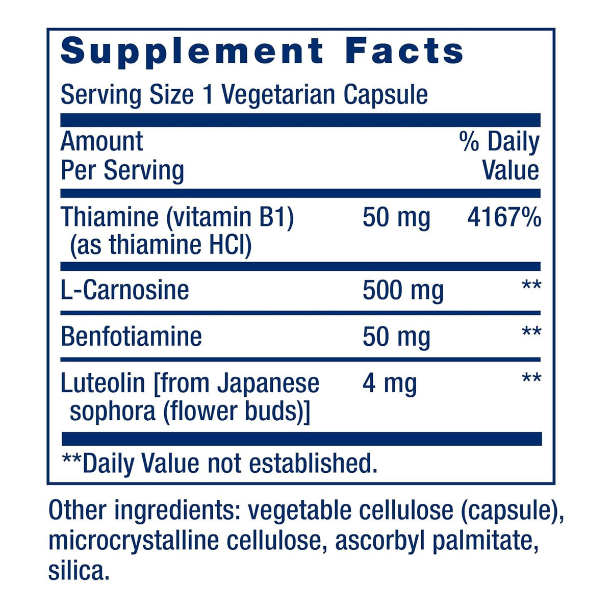 Life Extension Super Carnosine 500 mg 60 Cápsulas Vegetales