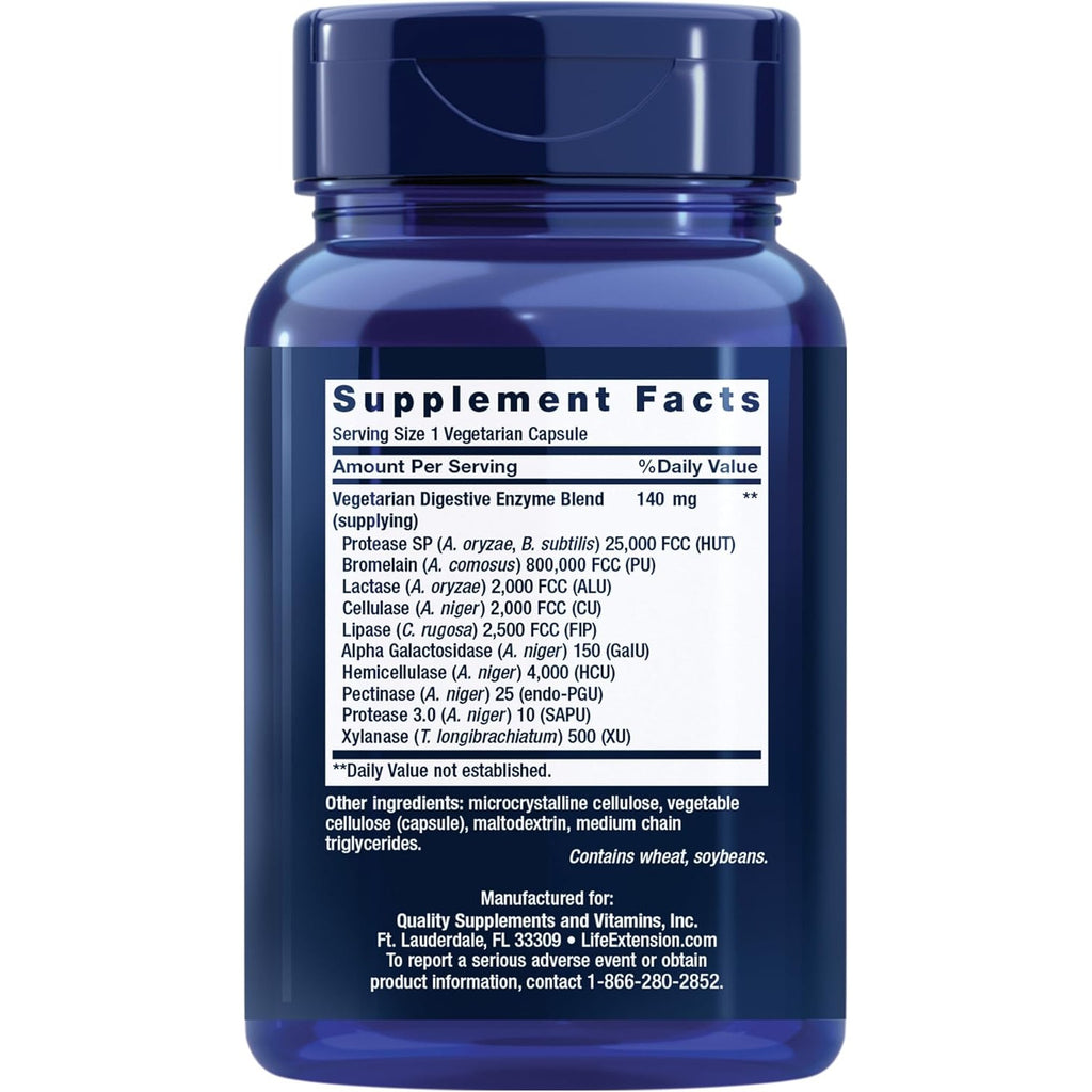 Life Extension Enzimas Super Digestivas Mejoradas 60 Cápsulas