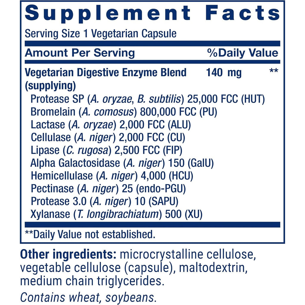 Life Extension Enzimas Super Digestivas Mejoradas 60 Cápsulas