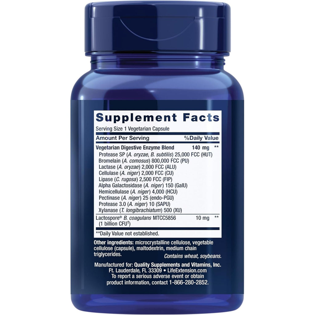 Life Extension Enzimas Digestivas con Probióticos 60 Cápsulas