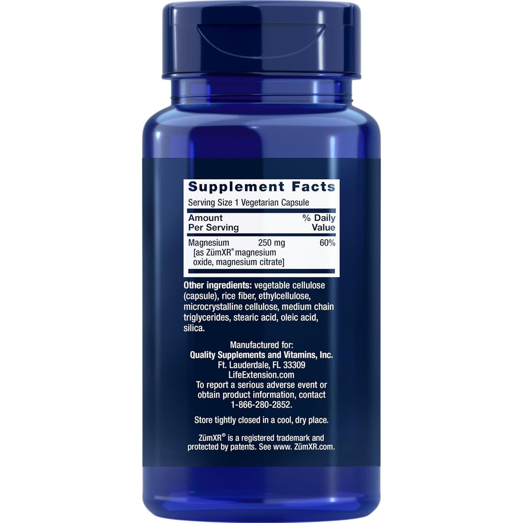 Life Extension Magnesio de Liberación Prolongada 250 mg 60 Cápsulas Vegetales