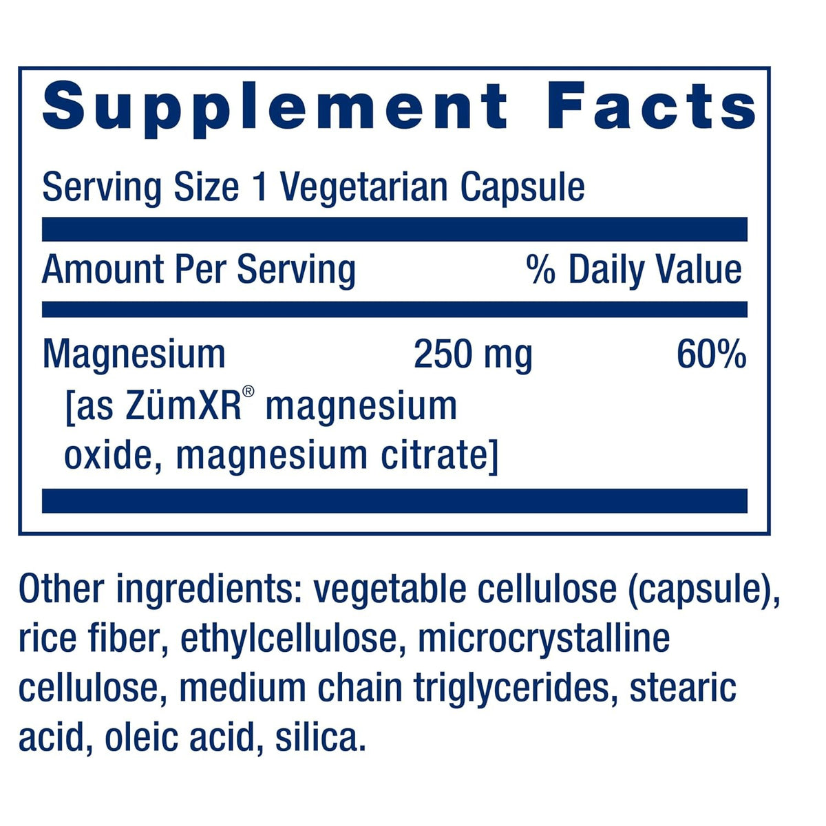 Life Extension Magnesio de Liberación Prolongada 250 mg 60 Cápsulas Vegetales
