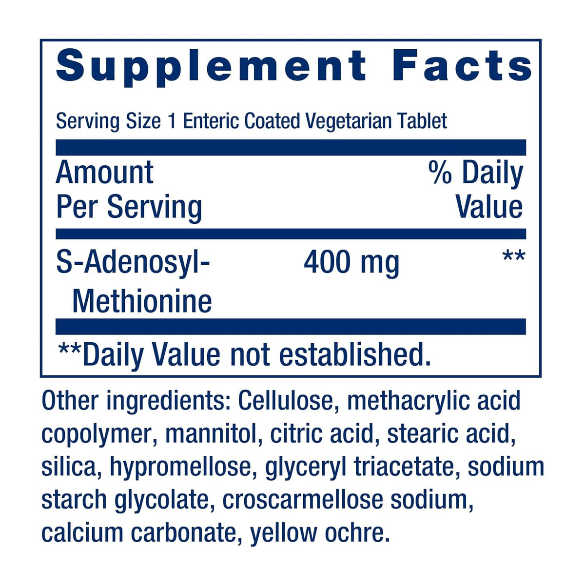Life Extension SAMe S-Adenosil-Metionina 400 mg 60 Tabletas Entéricas