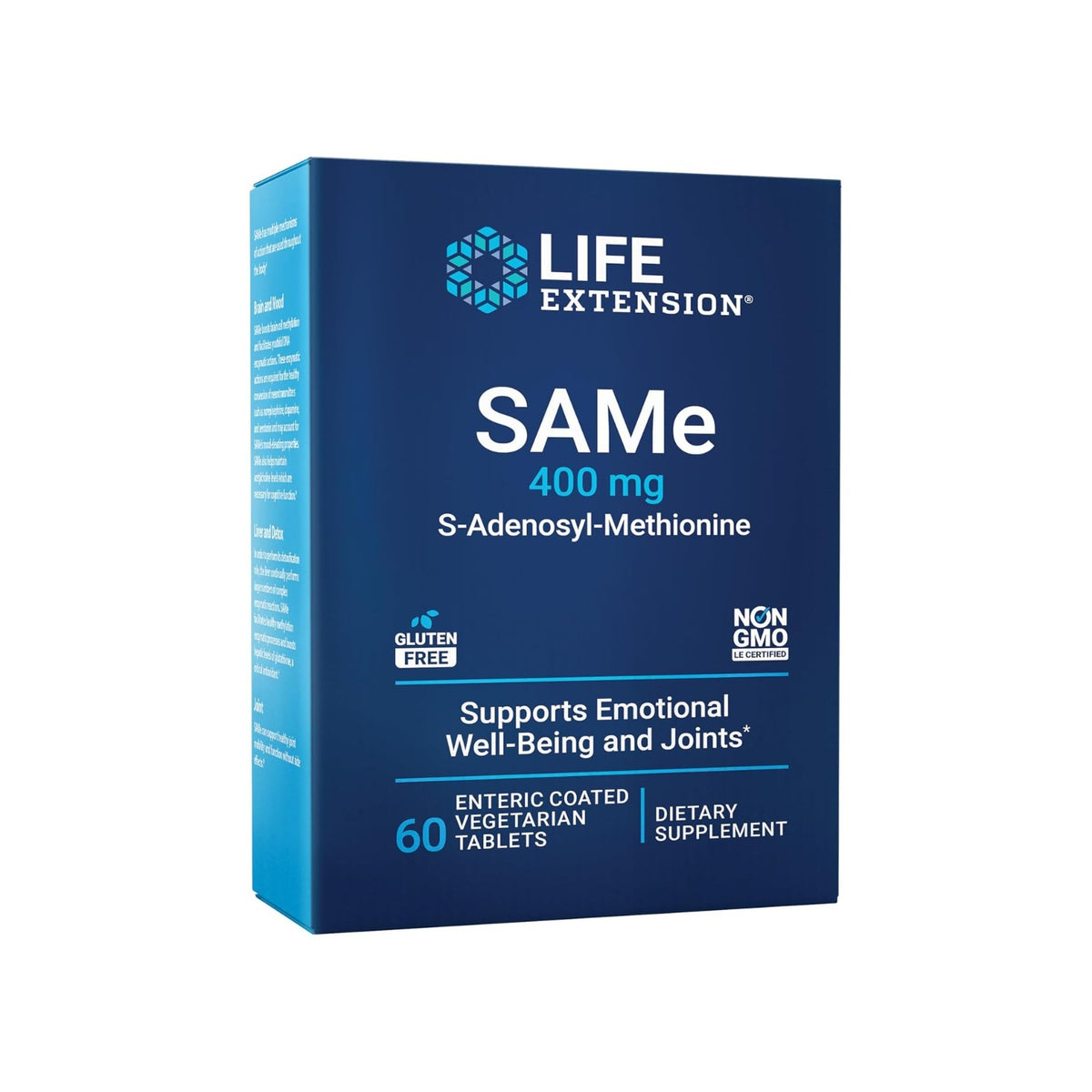 Life Extension SAMe S-Adenosil-Metionina 400 mg 60 Tabletas Entéricas
