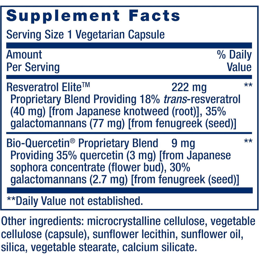 Life Extension Resveratrol Optimizado Elite 60 Cápsulas