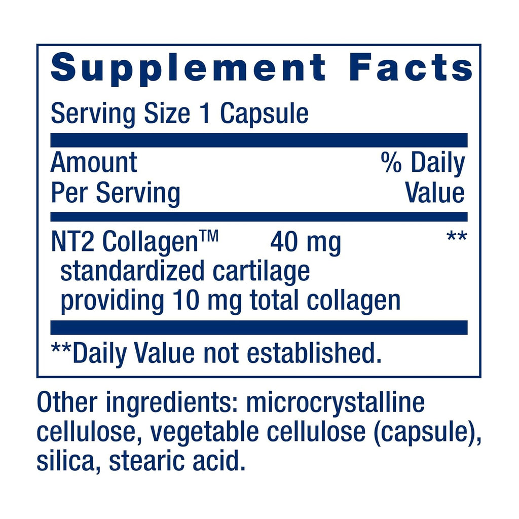 Life Extension NT2 Collagen 40 mg 60 Cápsulas Pequeñas