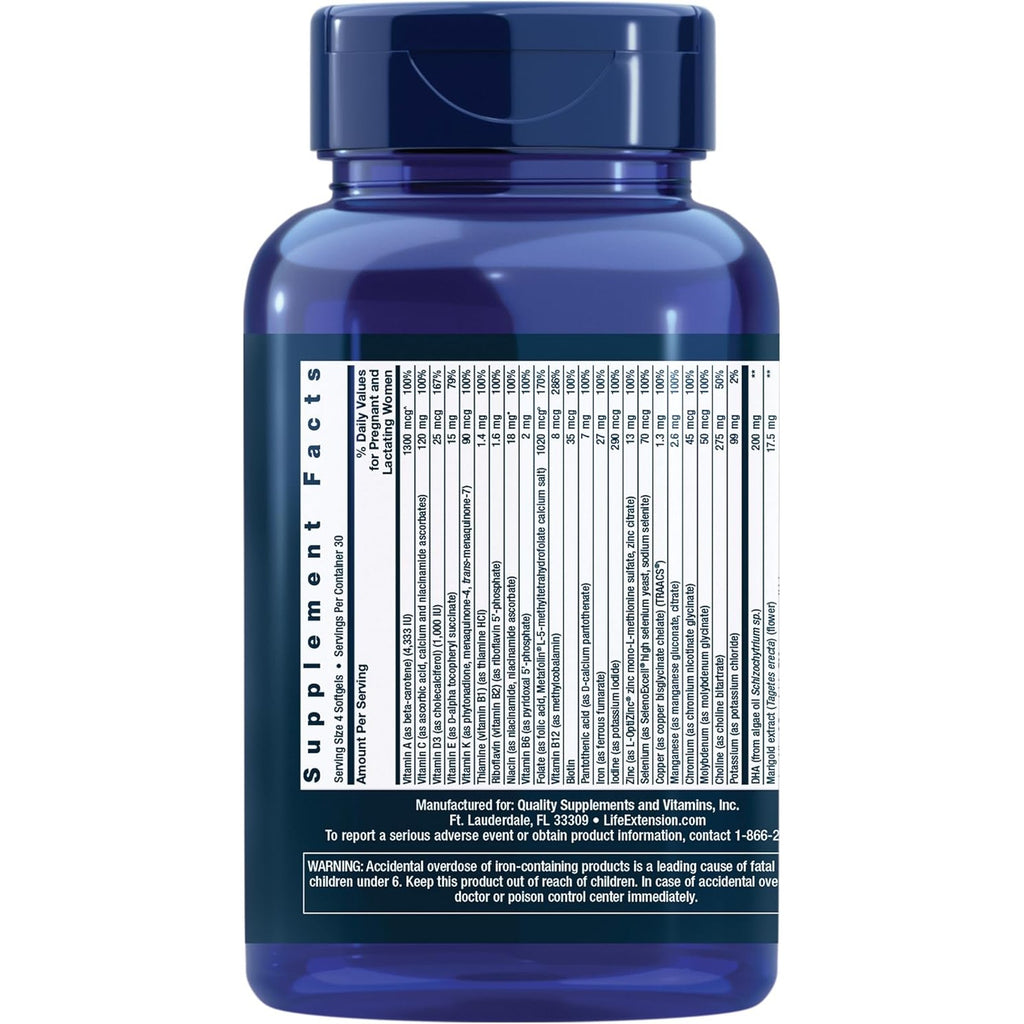Life Extension Prenatal 120 Cápsulas Blandas