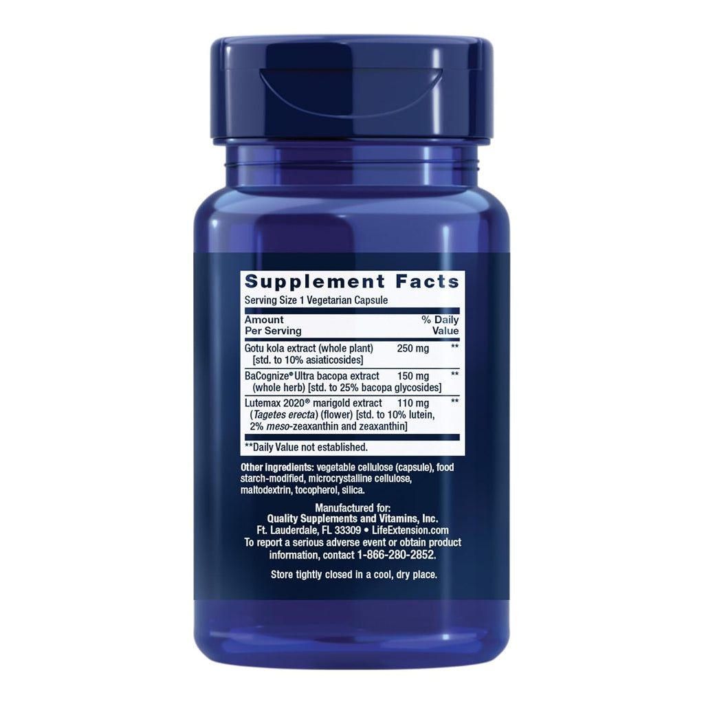 Life Extension Quick Brain Nootrópico Agilidad Cerebral 30 Cápsulas Vegetales