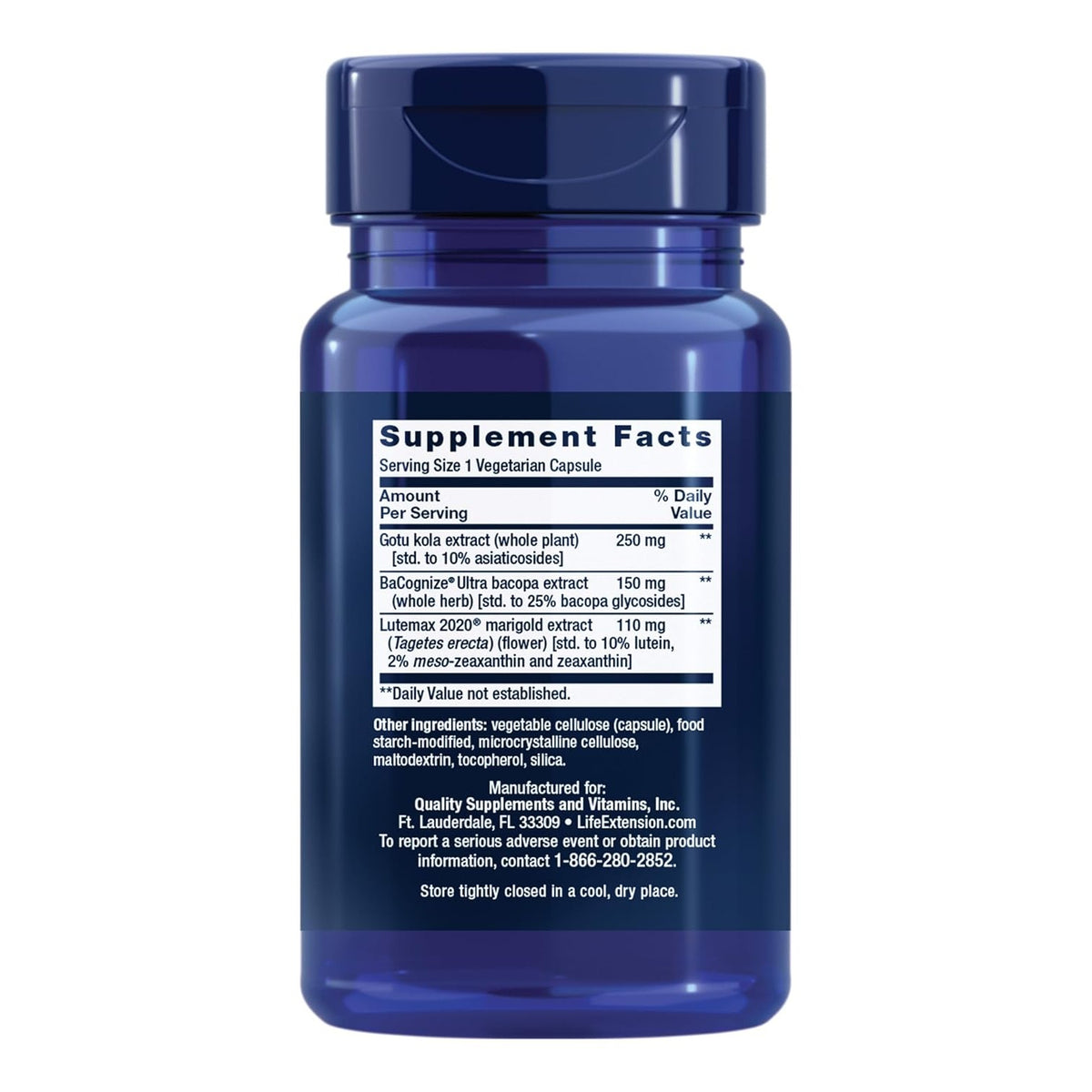 Life Extension Quick Brain Nootrópico Agilidad Cerebral 30 Cápsulas Vegetales