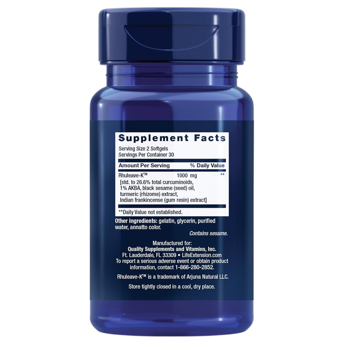 Life Extension Fast Acting Relief 60 Cápsulas Blandas