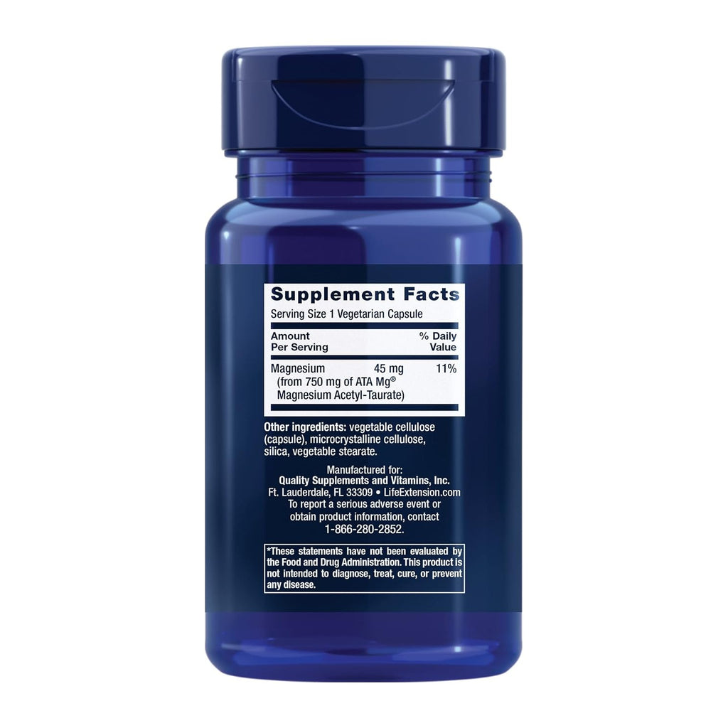Life Extension Calm-Mag Acetil Taurinato de Magnesio 30 Cápsulas Vegetales