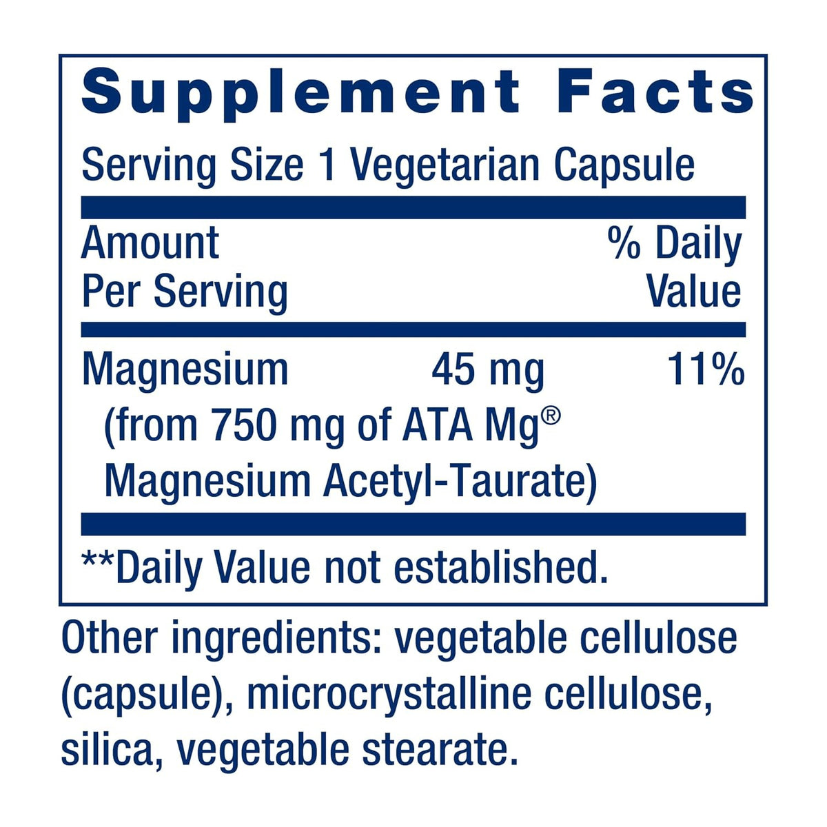 Life Extension Calm-Mag Acetil Taurinato de Magnesio 30 Cápsulas Vegetales