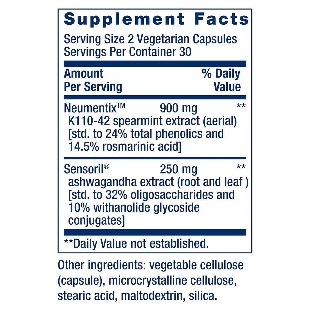 Life Extension Ashwagandha Plus Calm & Focus 60 Cápsulas Vegetales