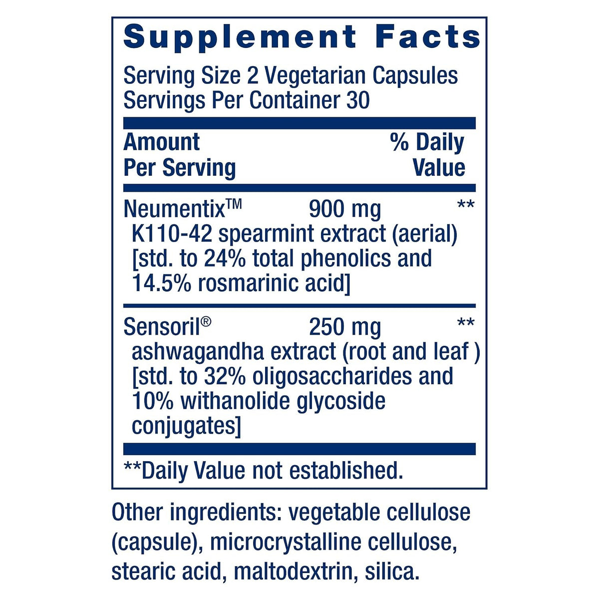 Life Extension Ashwagandha Plus Calm & Focus 60 Cápsulas Vegetales