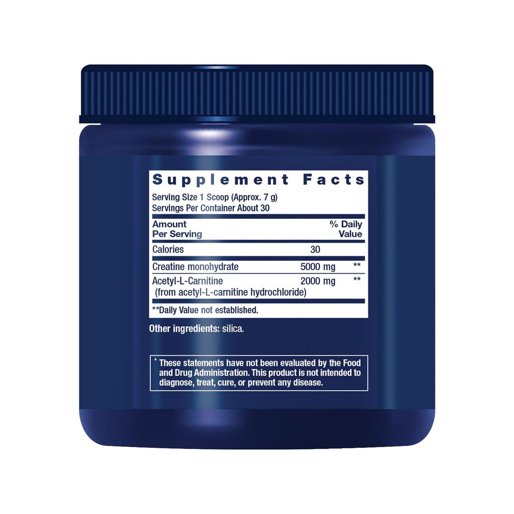 Life Extension Creatina y Acetil-L-Carnitina Energy Plus 231 g Polvo